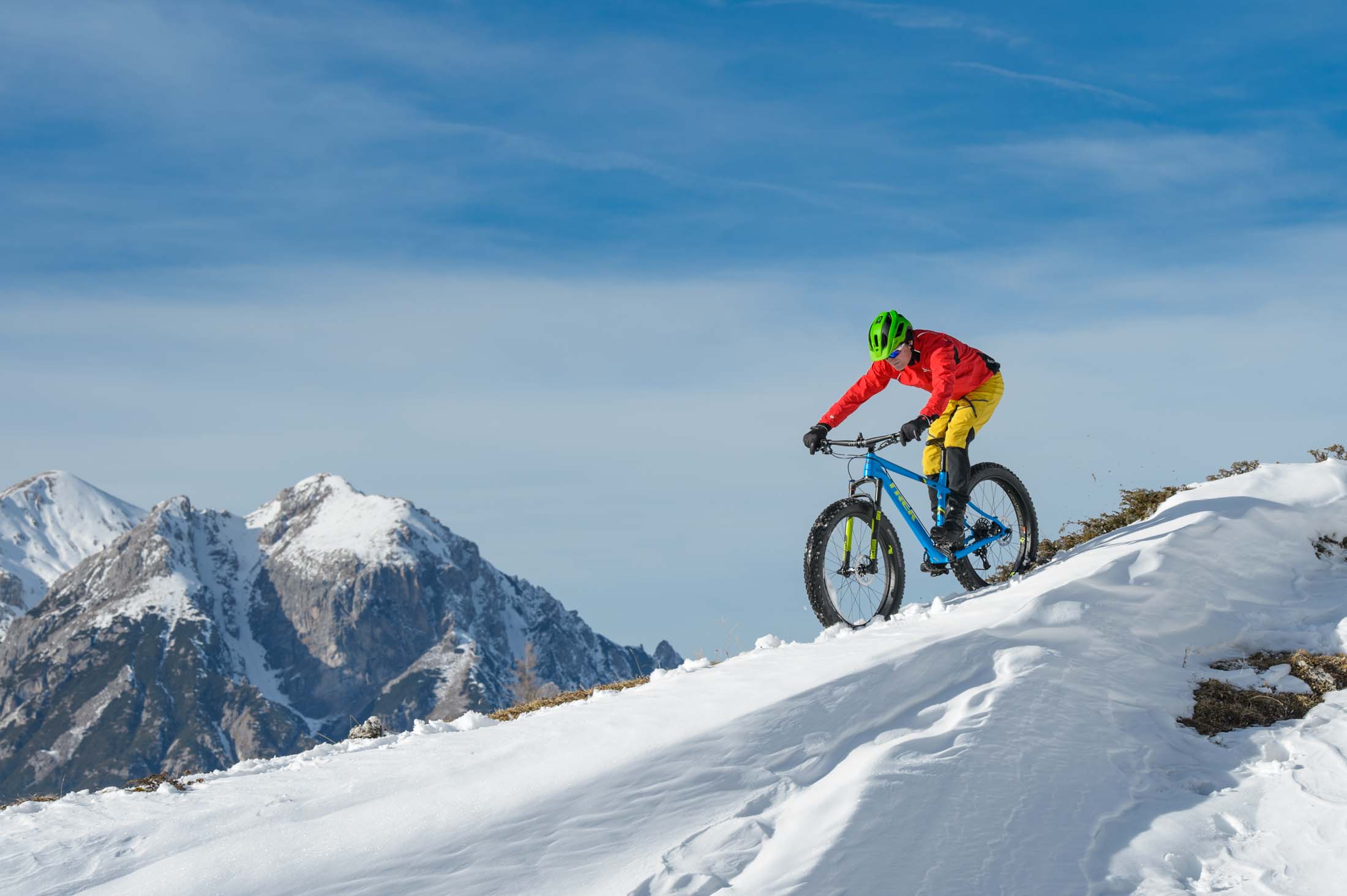 Fatbiken in de winter in Sud Tirol